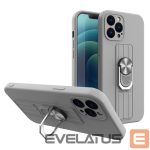 Tagakaaned Hurtel  Ring Case silicone case with finger grip and stand for Xiaomi Redmi 10X 4G / Xiaomi Redmi Note 9 silver 