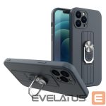 Tagakaaned Hurtel  Ring Case silicone case with finger grip and stand for Samsung Galaxy A72 4G dark blue 