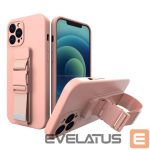 Tagakaaned Hurtel  Rope case gel case with a chain lanyard bag lanyard iPhone 13 mini pink 