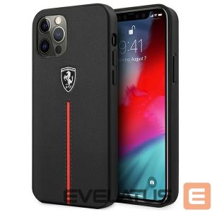 Tagakaaned Ferrari  Ferrari FEOMSHCP12LBK iPhone 12 Pro Max black/black hardcase Off Track Leather Nylon Stripe