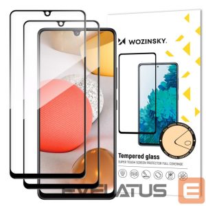 Kaitseklaasid Wozinsky  Wozinsky 2x Tempered Glass Full Glue Super Tough Screen Protector Full Coveraged with Frame Case Friendly for Samsung Galaxy A42 5G black 