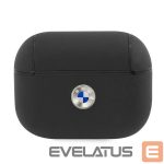 Tagakaaned BMW - BMW BMAPSSLBK AirPods Pro cover czarny/black Geniune Leather Silver Logo Black