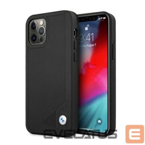 Tagakaaned BMW  BMW Leather Deboss Case for iPhone 12 Pro Max - Black 
