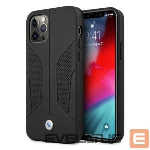 Tagakaaned BMW  BMW Leather Perforated Sides Case for iPhone 12 / iPhone 12 Pro - Black 