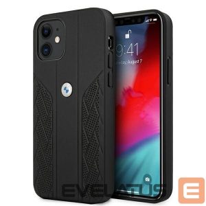 Tagakaaned BMW  BMW Leather Curve Perforate Case for iPhone 12 mini - Black 