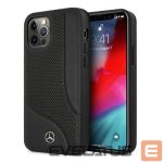 Tagakaaned Mercedes-Benz  Mercedes Leather Perforated Area Case for iPhone 12 Pro Max - Black 