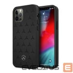 Tagakaaned Mercedes-Benz  Mercedes Leather Stars Pattern Case for iPhone 12 Pro Max - Black 