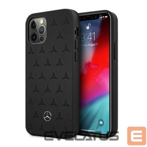 Tagakaaned Mercedes-Benz  Mercedes Leather Stars Pattern Case for iPhone 12 Pro Max - Black 