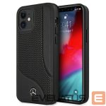 Tagakaaned Mercedes-Benz  Mercedes Leather Perforated Area Case for iPhone 12 mini - Black 