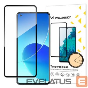 Kaitseklaasid Wozinsky  Wozinsky Tempered Glass Full Glue Super Tough Screen Protector Full Coveraged with Frame Case Friendly for Oppo Reno6 4G black 