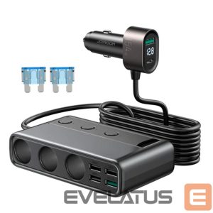 Adaptrid Joyroom  Joyroom JR-CL06 9in1 car charger 154W 5x USB-A / USB-C / 3x cigarette lighter socket PD QC PPS - black 