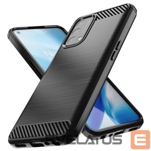 Tagakaaned Hurtel  Carbon Case Flexible cover for OnePlus Nord N200 5G black 