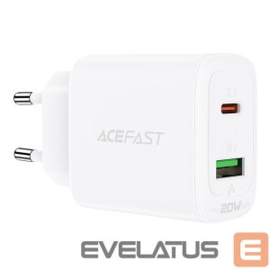 Adaptrid Acefast  Acefast wall charger USB Type C / USB 20W, PPS, PD, QC 3.0, AFC, FCP white (A25 white) 