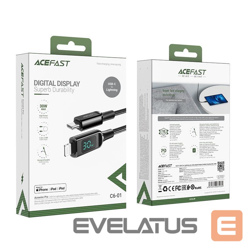 Kaabel Acefast 1.2 m \ Black