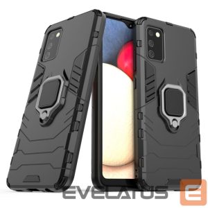 Tagakaaned Hurtel  Ring Armor tough hybrid case cover + magnetic holder for Samsung Galaxy A03s (166.5) black 
