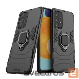 Tagakaaned Hurtel  Ring Armor tough hybrid case cover + magnetic holder for Samsung Galaxy A73 black 