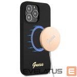 Tagakaaned Guess  Guess GUHMP13LLSLMGBK iPhone 13 Pro / 13 6.1" black/black hardcase Silicone Script Gold Logo MagSafe 