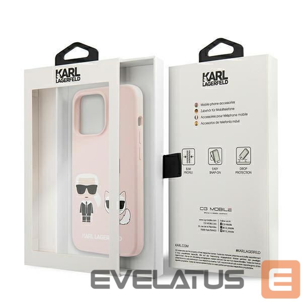 Tagakaaned Karl Lagerfeld Karl Lagerfeld Silicone Ikonik Karl&Choupette MagSafe Case for iPhone 13 Pro Max - Light Pink