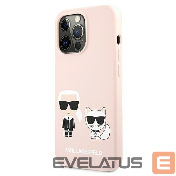 Tagakaaned Karl Lagerfeld Karl Lagerfeld Silicone Ikonik Karl&Choupette MagSafe Case for iPhone 13 Pro Max - Light Pink