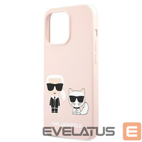 Tagakaaned Karl Lagerfeld Karl Lagerfeld Silicone Ikonik Karl&Choupette MagSafe Case for iPhone 13 Pro Max - Light Pink