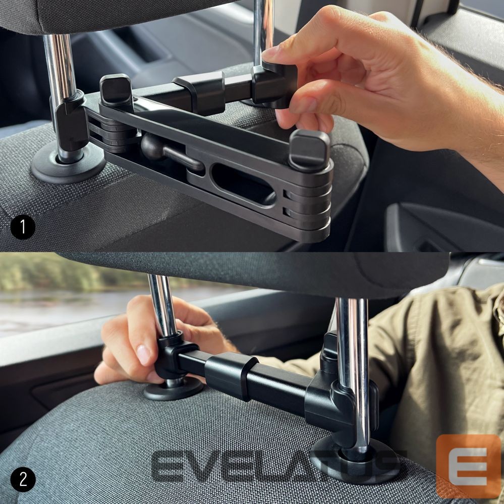 Automaatne hoidja Wozinsky Wozinsky Adjustable Headrest Holder for Tablet or Phone Black (WTHBK3)