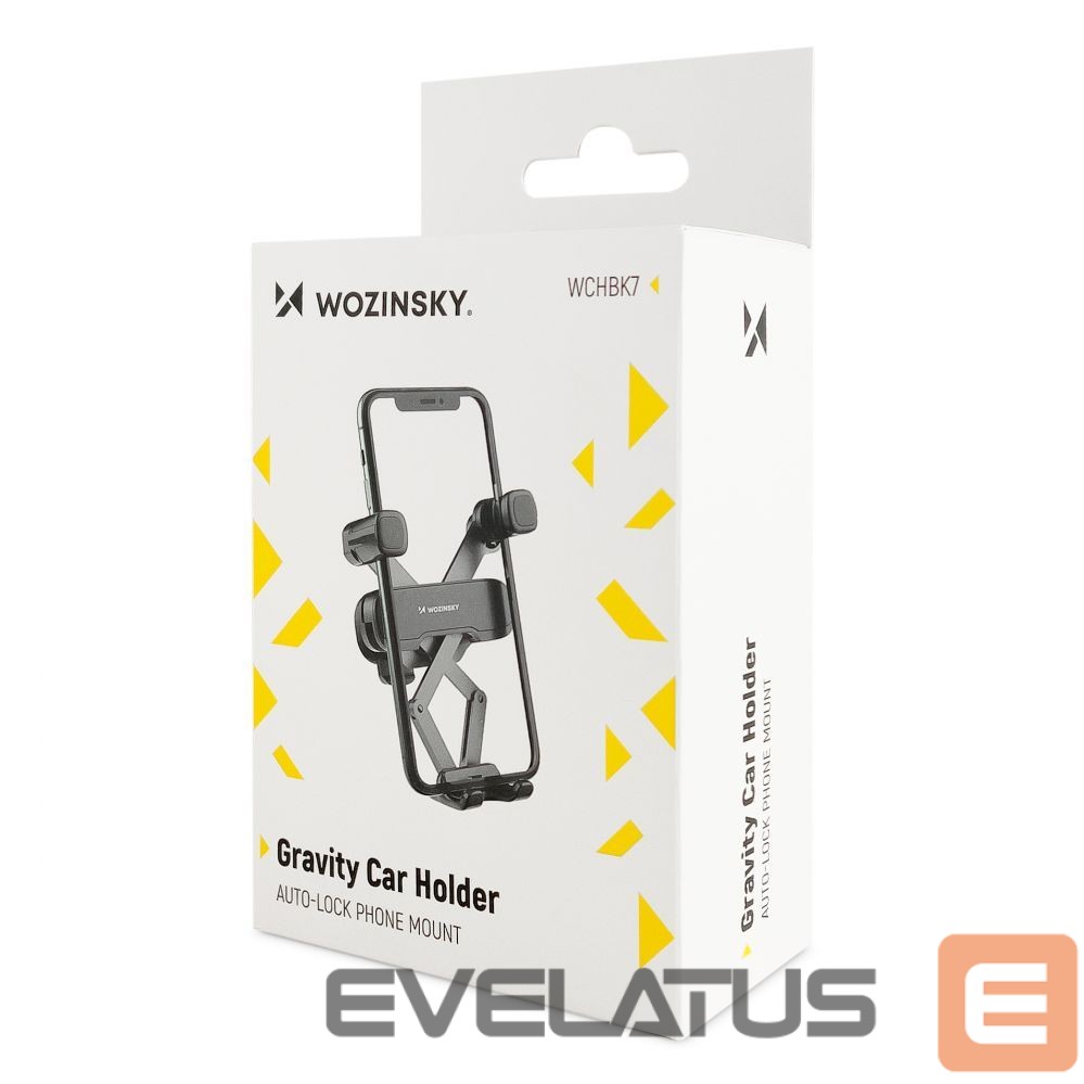 Automaatne hoidja Wozinsky Wozinsky Gravity Car Phone Holder Black (WCHBK7)