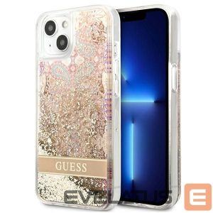 Tagakaaned Guess  Guess GUHCP13SLFLSD iPhone 13 mini 5.4" gold/gold hardcase Paisley Liquid Glitter 