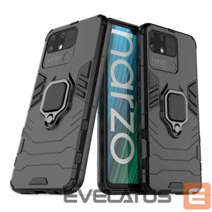 Tagakaaned Hurtel  Ring Armor tough hybrid case cover + magnetic holder Realme Narzo 50A black 