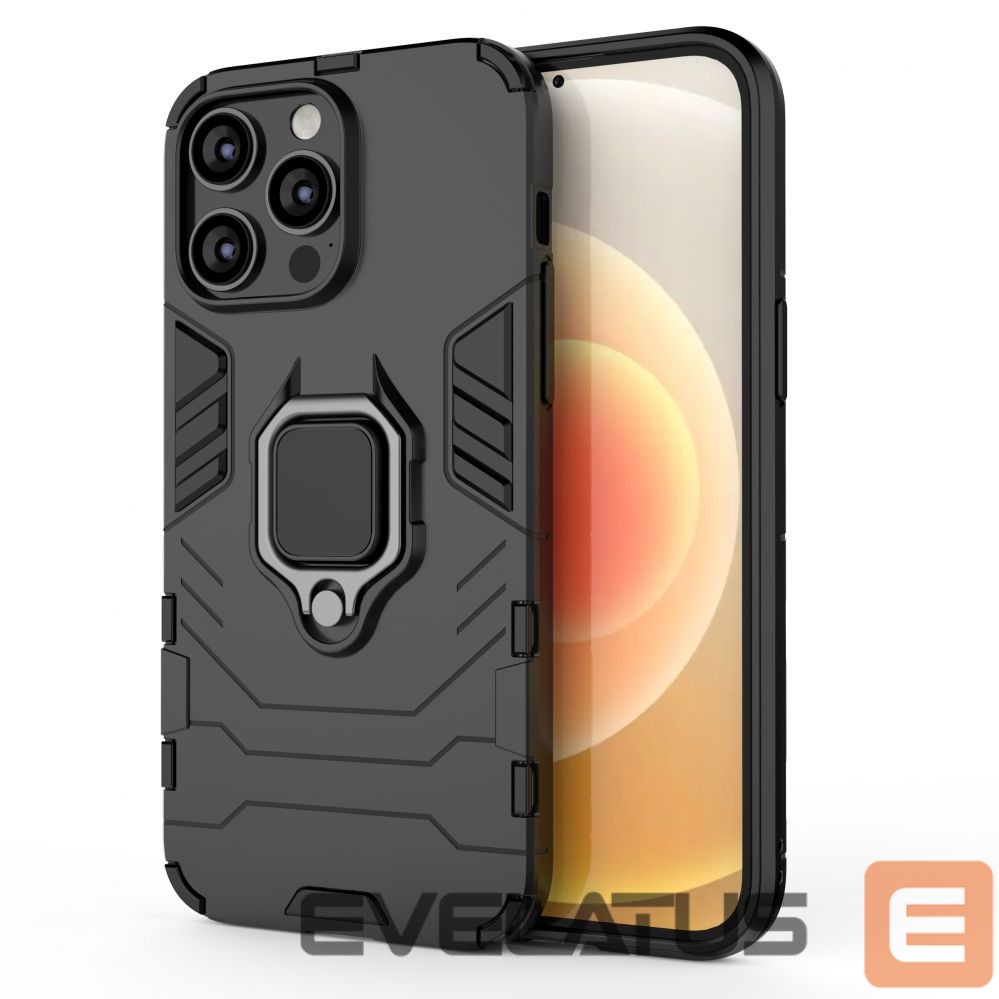 Tagakaaned Hurtel Ring Armor case for iPhone 14 Pro armored cover magnetic holder ring black