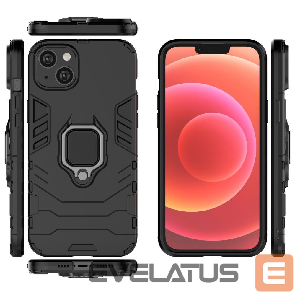 Tagakaaned Hurtel Ring Armor case for iPhone 14 Pro armored cover magnetic holder ring black