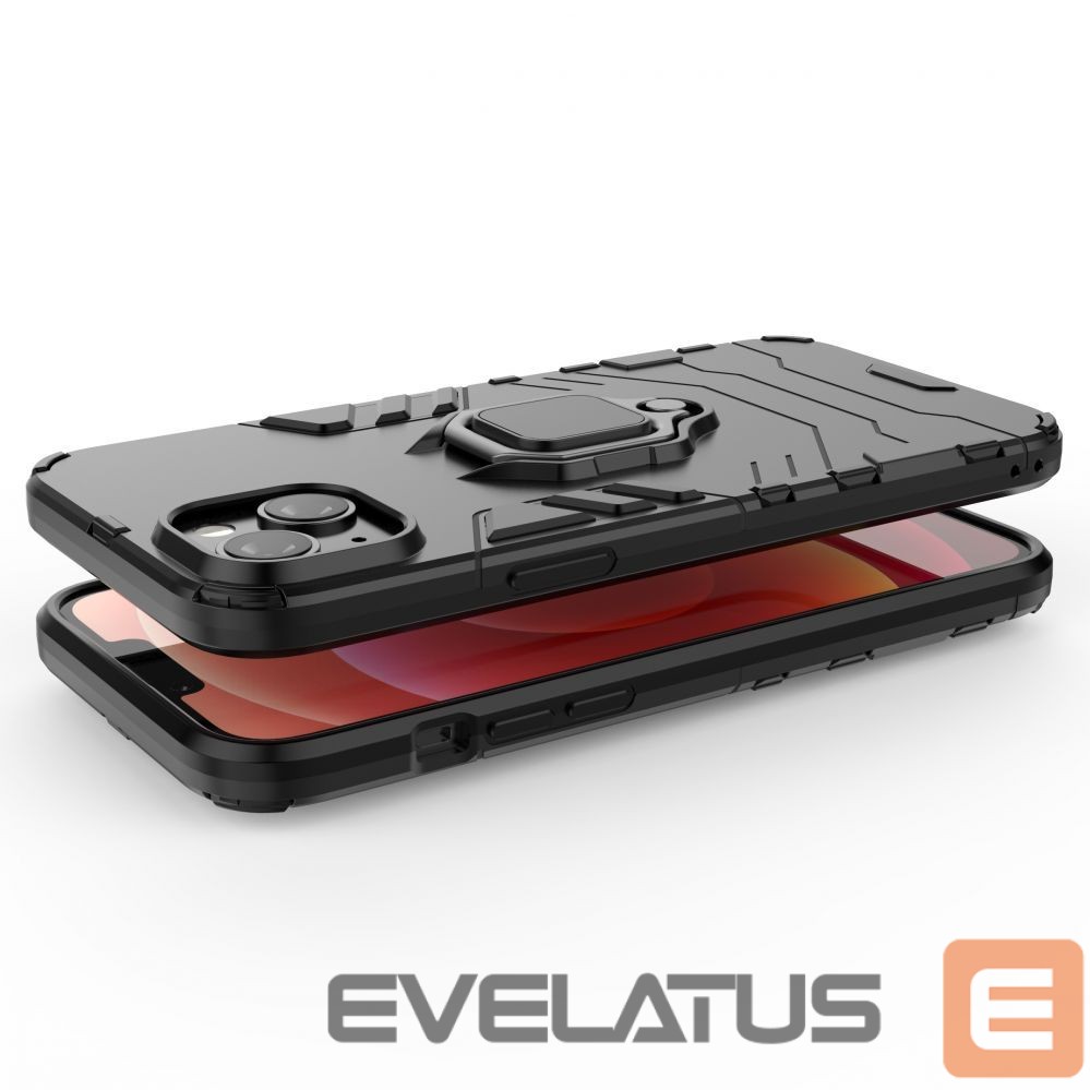 Tagakaaned Hurtel Ring Armor case for iPhone 14 Pro armored cover magnetic holder ring black