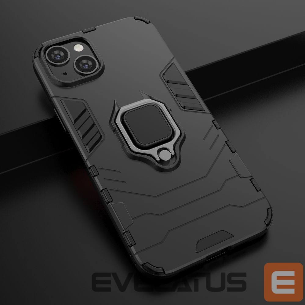 Tagakaaned Hurtel Ring Armor case for iPhone 14 Pro armored cover magnetic holder ring black