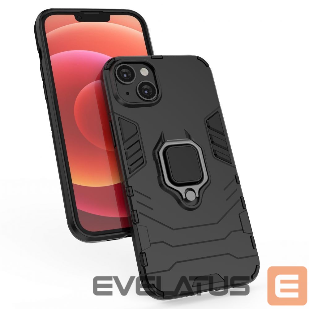 Tagakaaned Hurtel Ring Armor case for iPhone 14 Pro armored cover magnetic holder ring black