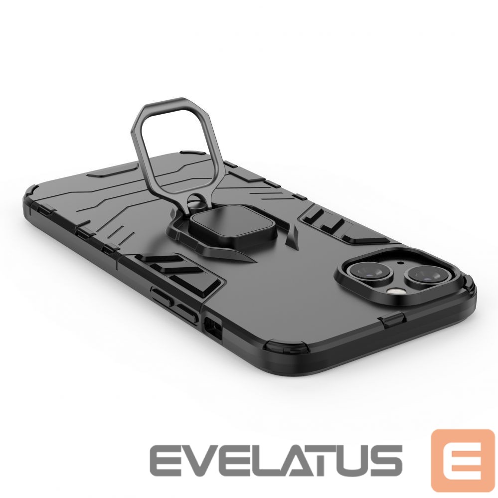 Tagakaaned Hurtel Ring Armor case for iPhone 14 Pro armored cover magnetic holder ring black