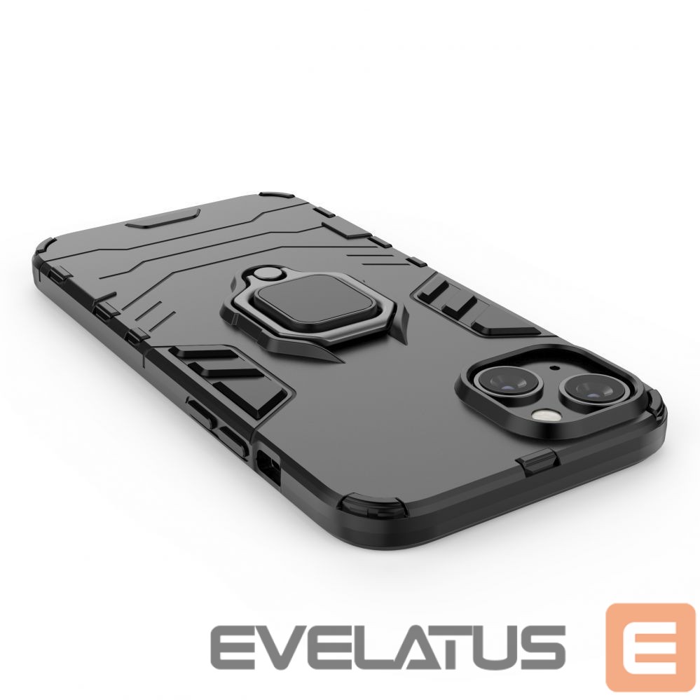 Tagakaaned Hurtel Ring Armor case for iPhone 14 Pro armored cover magnetic holder ring black