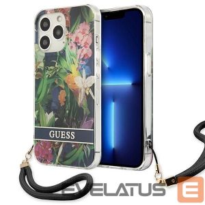Tagakaaned Guess  Guess GUHCP13LHFLSB iPhone 13 Pro / 13 6.1" blue/blue hardcase Flower Strap 