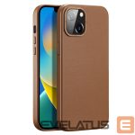 Tagakaaned Dux Ducis  Dux Ducis Grit Leather Case for iPhone 14 Plus Elegant Faux Leather Cover (MagSafe Compatible) Brown 