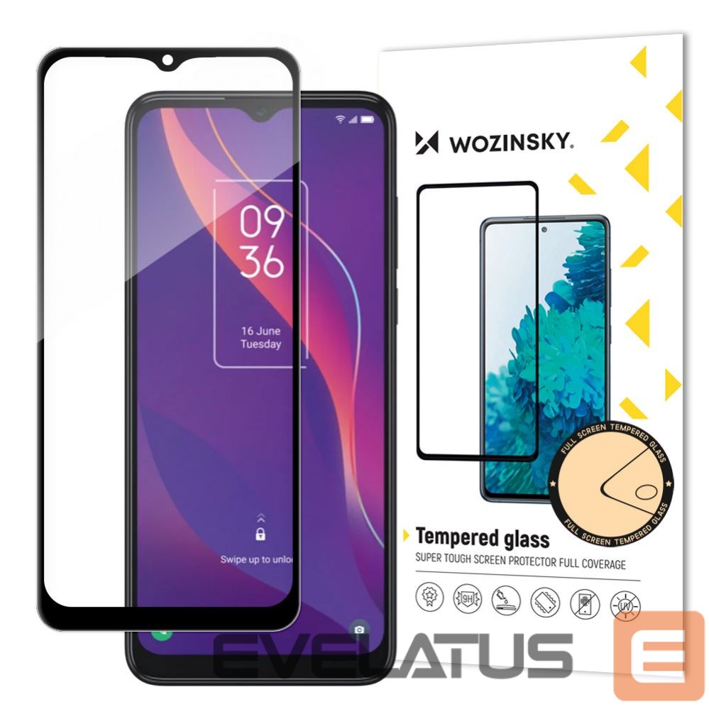 Tagakaaned Wozinsky Wozinsky super tough Full Glue tempered glass full screen with frame Case Friendly TCL 306 black