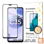 Tagakaaned Wozinsky  Wozinsky super tough Full Glue Full Glue Full Screen Tempered Glass with Case Friendly Realme C35 Black Frame 