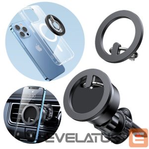 Automaatne hoidja Joyroom  Joyroom kit multifunctional magnetic car holder ring phone support black (JR-ZS294) 