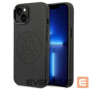 Tagakaaned Karl Lagerfeld  Karl Lagerfeld Leather Perforated Logo Case for iPhone 14 Plus - Black 