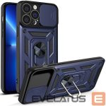 Tagakaaned Hurtel  Hybrid Armor Camshield case for iPhone 13 Pro armored case with camera cover blue 
