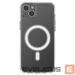 Tagakaaned Hurtel - Clear Magnetic Case with MagSafe for iPhone 14 Plus with silver ring - transparent 