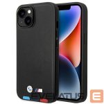 Tagakaaned BMW  Case BMW BMHCP14M22PTDK iPhone 14 Plus 6.7 "black / black Leather Stamp Tricolor 