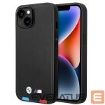 Tagakaaned BMW  Case BMW BMHMP14M22PTDK iPhone 14 Plus 6.7 "black / black Leather Stamp Tricolor Magsafe 