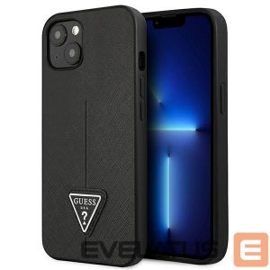 Tagakaaned Guess  Guess GUHCP13SPSATLK iPhone 13 mini 5,4 "black / black hardcase SaffianoTriangle Logo 