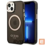 Tagakaaned Guess  Guess GUHMP14MHTCMK iPhone 14 Plus 6.7" black/black hard case Gold Outline Translucent MagSafe 