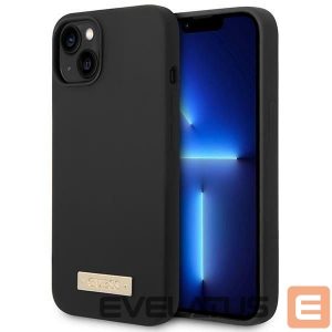 Tagakaaned Guess  Guess GUHMP14MSBPLK iPhone 14 Plus 6.7" black/black hard case Silicone Logo Plate MagSafe 