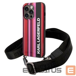 Tagakaaned Karl Lagerfeld  Karl Lagerfeld Color Stripes Strap Case for iPhone 14 Pro - Pink 
