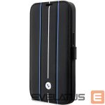 Tagakaaned BMW  Case BMW BMBKP14L22RVSK iPhone 14 Pro 6.1" black/black bookcase Leather Stamp Blue Lines 